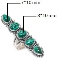 Miniatura 4 de Anillo de plata de ley 925, piedra preciosa hecha a mano, ajustable