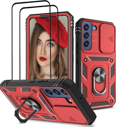 Miniatura 21 de Jeylly Funda para Samsung Galaxy S22 5G con [2 protectores de pantalla de vidrio templado], a prueba de golpes, grado militar, funda protectora