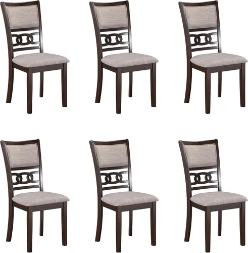 Miniatura 13 de New Classic Furniture Gia - Silla de comedor (juego de cuatro), asiento y respaldo tapizados en tela gris claro, color gris