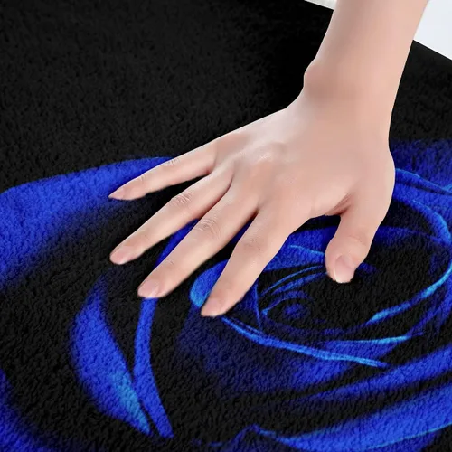 Miniatura 2 de Feelyou Tapete de baño con estampado floral de rosas 3D, antideslizante, tapete absorbente para baño, bañera, ultrasuave, lavable a máquina, 16 x 24