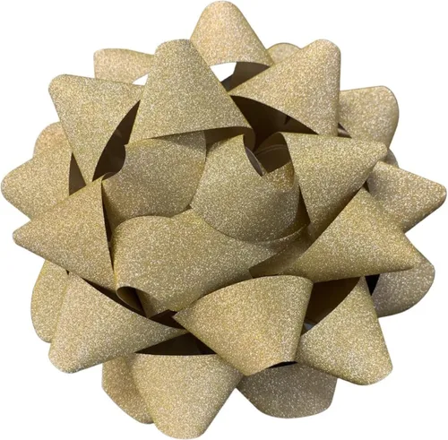 Lazo de regalo brillante con purpurina dorada de 8 pulgadas, lazo gigante autoadhesivo para envolver regalos con facilidad, elegancia para despegar