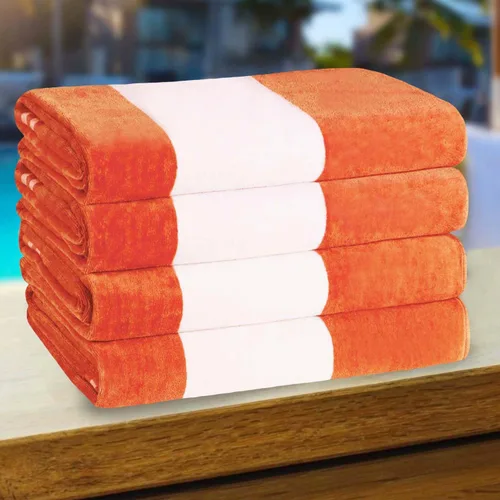 Miniatura 13 de Superior Juego de toallas de playa de algodón de gran tamaño de 4 piezas, toallas absorbentes para baño, playa, piscina, natación, adultos, niños