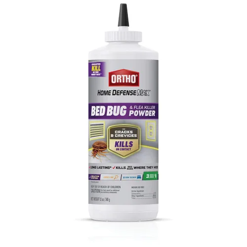 Miniatura 12 de Ortho Home Defense Max Bed Bug & Flea Killer Powder – Pulgas y chinches en polvo, aplicar a grietas y grietas en marcos de cama y de ventana Aerosol