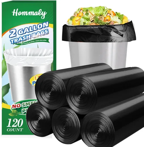 Miniatura 9 de Bolsas de basura pequeñas transparentes de 1 galón, 140 unidades (0.8-1 galón), bolsas de basura fuertes de 0.8 galones, 1 galón y 1.2 galones
