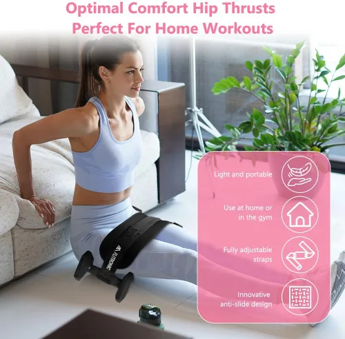 Miniatura 2 de Flintronic Exercise Hip Thrust Belt, Glute Trainer, Adjustable Hip Thrust Belt with Extra Padding for Dumbbells Kettlebells Gym Fitness Bodybuilding