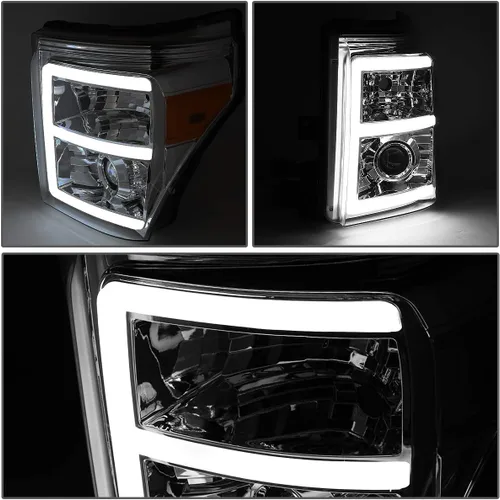 Miniatura 3 de DNA MOTORING HL-HPL-LED-FSU13-SM-AM-T2 Par de faros delanteros LED E-Styling DRL de repuesto compatible con Ford F-250 F-350 F-450 F-550 Super Duty