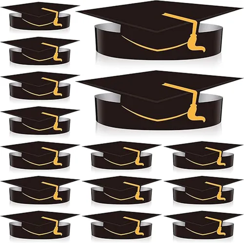 Zonon 36 piezas de papel de graduación de papel corona de graduación diademas ajustables corona de papel decoración de graduación para estudiantes