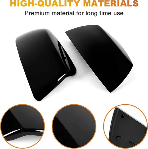 Miniatura 3 de 1 par de cubiertas de espejo lateral negro brillante compatibles con Toyota Tundra Sequoia 2007-2019 2020 2021, reemplazo directo