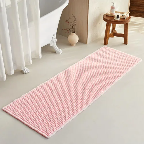 Miniatura 51 de TYUU Tapete de baño estilo gofre, tapete de baño bohemio, antideslizante, lavable, súper absorbente, de secado rápido, bonito tapete de baño