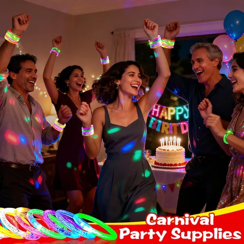 Miniatura 5 de AMENON Paquete de 24 pulseras LED que brillan en la oscuridad, recuerdos de fiesta del 4 de julio, suministros de fiesta para niños, pulseras