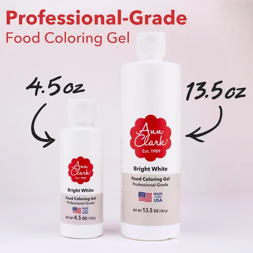 Miniatura 2 de Ann Clark Bright White Gel colorante para alimentos, extra grande, 13.5 onzas, grado profesional, fabricado en Estados Unidos