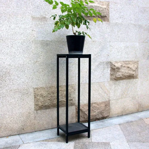 Miniatura 11 de Zhongma Soporte para Plantas de Interior y Exterior de 2 Niveles de 30" de Alto, 12 L x 12 W x 30 H pulgadas, Soporte de Flores de Metal Cuadrado