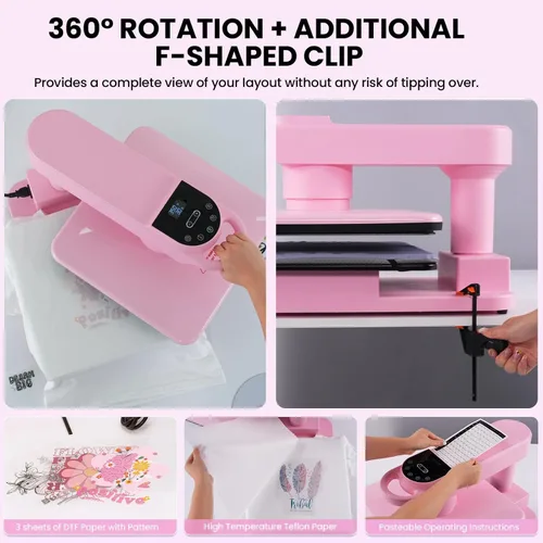 Miniatura 7 de Máquina de prensa de calor automática Whubefy 15x15