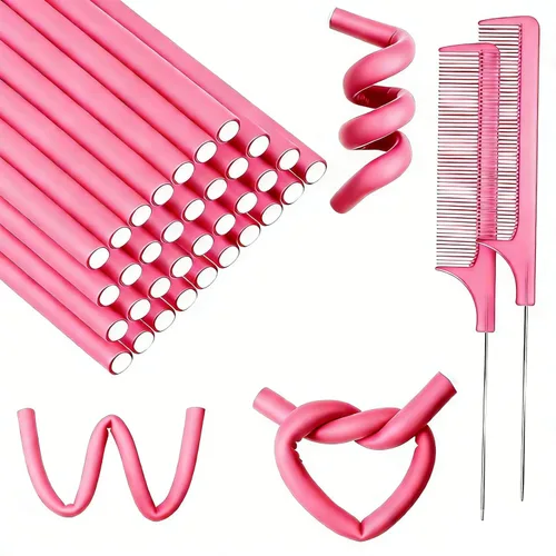 60 varillas rizadoras flexibles, 9.45 x 0.31 pulgadas, rodillos de espuma para cabello largo y corto, para mujeres y niñas, rizadores de pelo sin