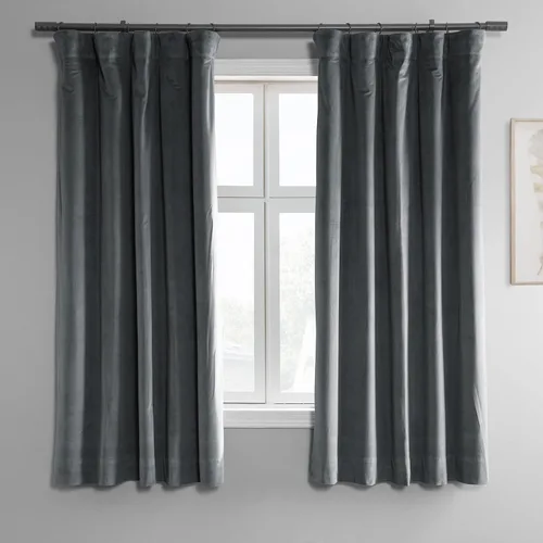 Miniatura 78 de HPD Half Price Drapes Cortinas Opacas Térmicas de Terciopelo Signature para Sala de Estar de 63 Pulgadas de Largo (1 Panel) con Bolsillo para Barra