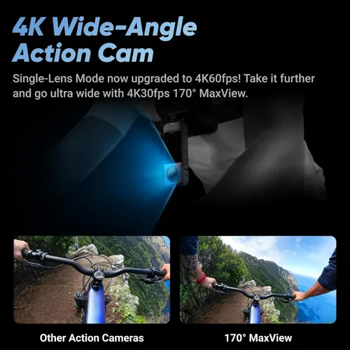 Miniatura 2 de Insta360 Cámara de acción impermeable X4-8K 360, video gran angular 4K, efecto selfie stick invisible, protectores de lente extraíbles, duración
