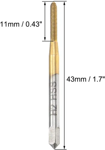 Miniatura 2 de uxcell Rosca que forma el golpecito M2 Rosca 0,4 echada H2 HSS Titanium recubierto