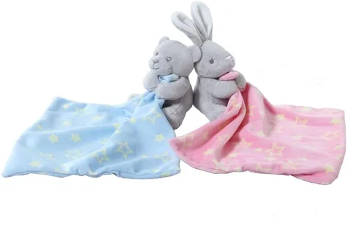 Miniatura 17 de CREVENT - Manta de felpa acogedora para bebé, mantita de seguridad con caras de animales para niños pequeños, regalo para bebés recién nacidos