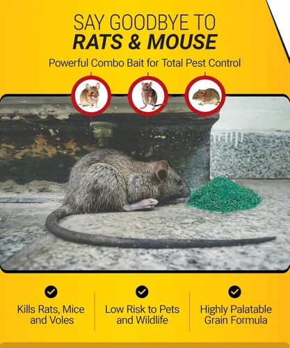 Miniatura 4 de Cebo para ratas y ratones Kaput - Fórmula efectiva de warfarina para el control de roedores - Bajo nivel de toxicidad, seguro para mascotas y vida