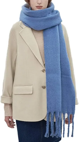 Miniatura 36 de Bufanda grande y gruesa de gran tamaño, esponjosas, de lana grande, gruesa, cálida para invierno