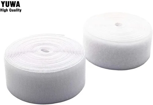 Miniatura 2 de Yuwa Cinta mágica de velcro blanca de 2 pulgadas de ancho para coser, nailon para manualidades, no adhesiva (9 yardas) (blanco)
