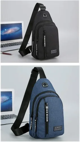Miniatura 9 de YERCHIC Bolso bandolera pequeño cruzado en el pecho, hombro resistente al agua, bolsa de viaje con correa para hombres y mujeres con agujero