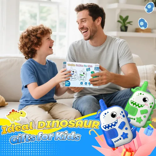 Miniatura 6 de Walkie Talkies Recargables Juguetes para Niños: Juguetes de Dinosaurio Walkie Talkies para Niños 2 Pack Regalos de Navidad Cumpleaños para Niños