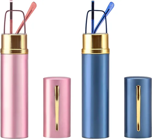 Miniatura 12 de REAVEE - 2 unidades de gafas de lectura con bolígrafo delgado para hombres y mujeres, tamaño pequeño de bolsillo, tubo con bisagra de resorte