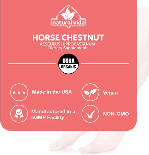 Miniatura 6 de Extracto de castaño de indias Aescin 20% – 1000 mg Cápsulas veganas Suplemento de hierbas – Sin OMG, sin gluten – Suministro para dos meses