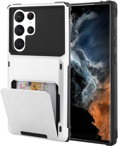 Miniatura 134 de Funda tipo cartera para Samsung Galaxy S22 Ultra con 4 ranuras para tarjetas de crédito a prueba de golpes, funda híbrida de protección reforzada