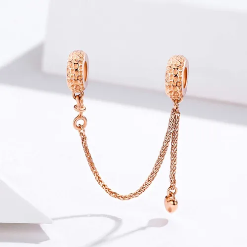 Miniatura 4 de ABAOLA - Dije con cadena de seguridad, con corazón de plata de ley 925, compatible con pulseras y collares Pandora