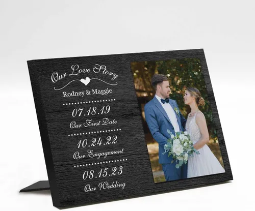 Miniatura 21 de Marco de fotos de boda personalizado con nombre de foto, regalos de boda personalizados para parejas, marco de fotos de boda personalizado, regalo