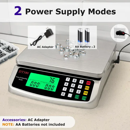 Miniatura 5 de Báscula de alimentos de 110 libras, báscula digital de cocina con computación de precios, báscula comercial, 5 unidades, soporte, tara, PCS, acero