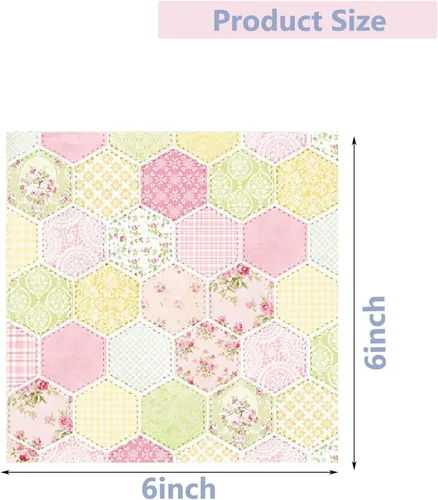 Miniatura 6 de 48 hojas de papel de álbum de recortes floral morado/rosa rosa de hortensia, 6 x 6 pulgadas, bloc de papel de patrón de una sola cara, suministros