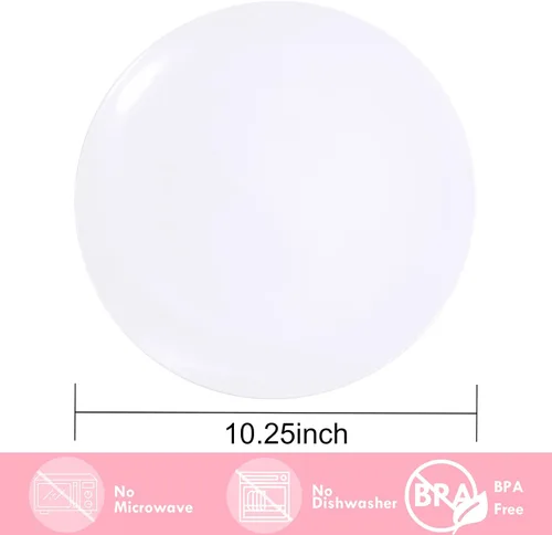 Miniatura 2 de Hioasis 100 piezas Platos de plástico blancos - Platos de cena desechables blancos de 10.25 pulgadas, Platos de cena de plástico, elegantes