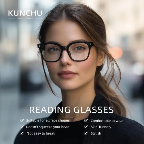 Miniatura 2 de Oversized Reading Glasses for Women & Men - Blue Light Blocking for Computer/Phones, Magnifying Readers