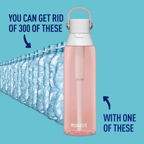 Miniatura 3 de Brita Botella de agua filtrada aislada con popote (26 onzas) y reemplazos de filtro de agua