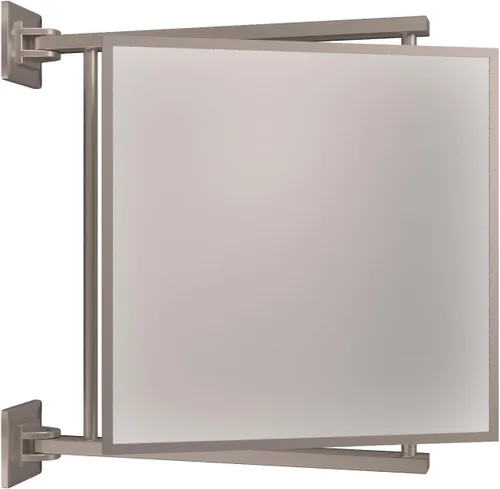 Miniatura 12 de BRIXWELL Pivot-N-Vue - Espejo rectangular con doble bisagra, acero tubular con juntas soldadas plateadas, acabado negro mate, 14 pulgadas de ancho x