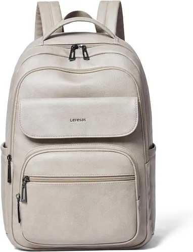 Miniatura 10 de Leresas Mochila de 37L para mujeres y hombres, bolsa de profesor, mochila de viaje de trabajo, mochila de cuero vegano para computadora portátil
