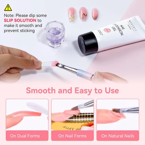 Miniatura 5 de Makartt - Gel de uñas de polietileno: constructor rosa natural de 1.7 oz (50 ml) para extensión de uñas, fortalecedor, diseño de arte de uñas