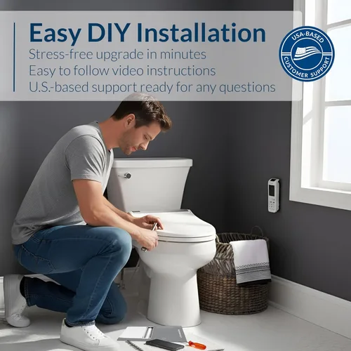 Miniatura 3 de Bio Bidet BB2000 Bliss - Asiento de inodoro eléctrico con bidé, agua caliente con secador de aire, asiento calefactado con sensor y tapa de cierre