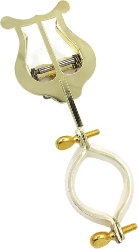 Miniatura 3 de Lira para Clarinete - Soporte Abrazadera Chapado en Metal para Partituras para Banda de Marcha - Dorado, 5.98 x 2.06 pulgadas