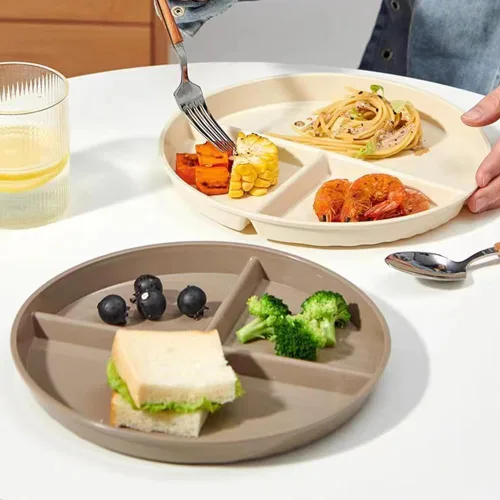 Miniatura 4 de RUIBOLU Platos Divididos Irrompibles 5PCS para Niños y Adultos, Plato con Compartimentos, Vajilla Ligera Reutilizable de Control de Porciones Platos
