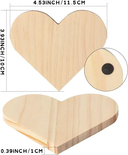 Miniatura 2 de GOH DODD - Juego de 24 posavasos de madera sin terminar, de 4.5 pulgadas, juego a granel con almohadillas para pies para manualidades, grabado
