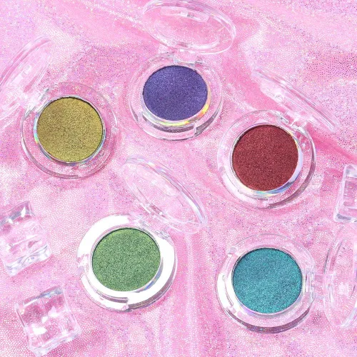 Miniatura 7 de evpct Paleta de maquillaje para sombras de ojos con brillo de camaleón verde bosque, purpurina metálica, efecto duocromático, multicromático