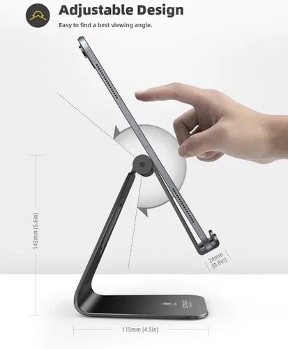 Miniatura 5 de Lamicall - Soporte para tablet, soporte para escritorio - Soporte de escritorio de tableta ajustable multi-ángulo, compatible con iPad Pro 11, 12.9