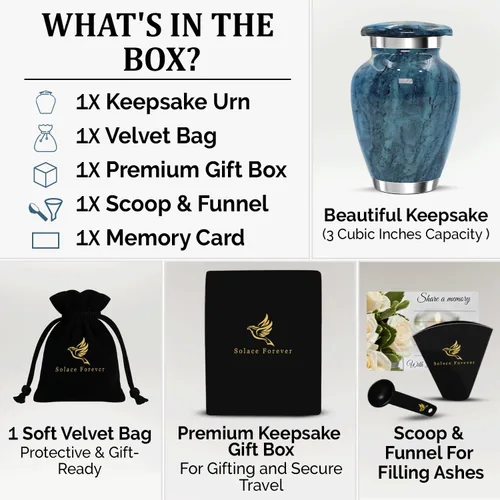 Miniatura 3 de Urna pequeña para cenizas hombre y mujer, mini urnas de cremación para recuerdo de cenizas humanas, pequeña urna de ceniza en miniatura para mamá