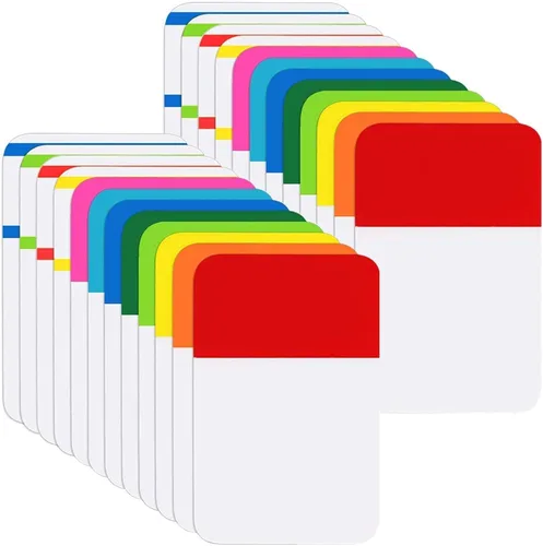 KICNIC Pestañas adhesivas de 1 pulgada, 480 pestañas para libros, marcadores de página de colores autoadhesivos, pestañas reposicionables para
