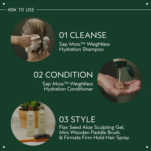 Miniatura 6 de Aveda Sap Moss Weightless Hydration Shampoo Gently Cleanses Silicone Free For Normal to Dry Hair Earthy Aroma with Jasmine Olibanum Cypress