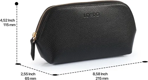 Miniatura 3 de Londo Bolsa de maquillaje de cuero genuino bolsa cosmética organizador de viaje embrague de artículos de tocador